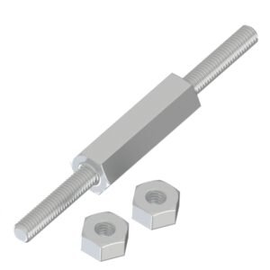 Connecting rod for spherical plain bearings, both ends externally threaded