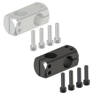Simple pillar fixing clamp with same diameter and right angle
