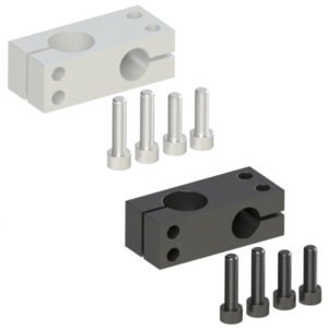 Pillar fixing clamp with different diameters and right angles